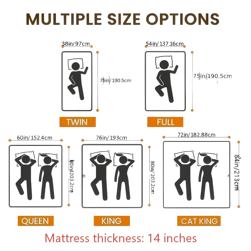 14 Inch Medium Hard Inner Spring Mattress | Breathable Quilting Process, Boxed for Easy Carrying | Cloud Like Comfort | Advanced Skin Friendly Design, Free Of Harmful Chemicals, Deep Sleep Support, Enhancing Bedroom Comfort-Memory Sponge Filling