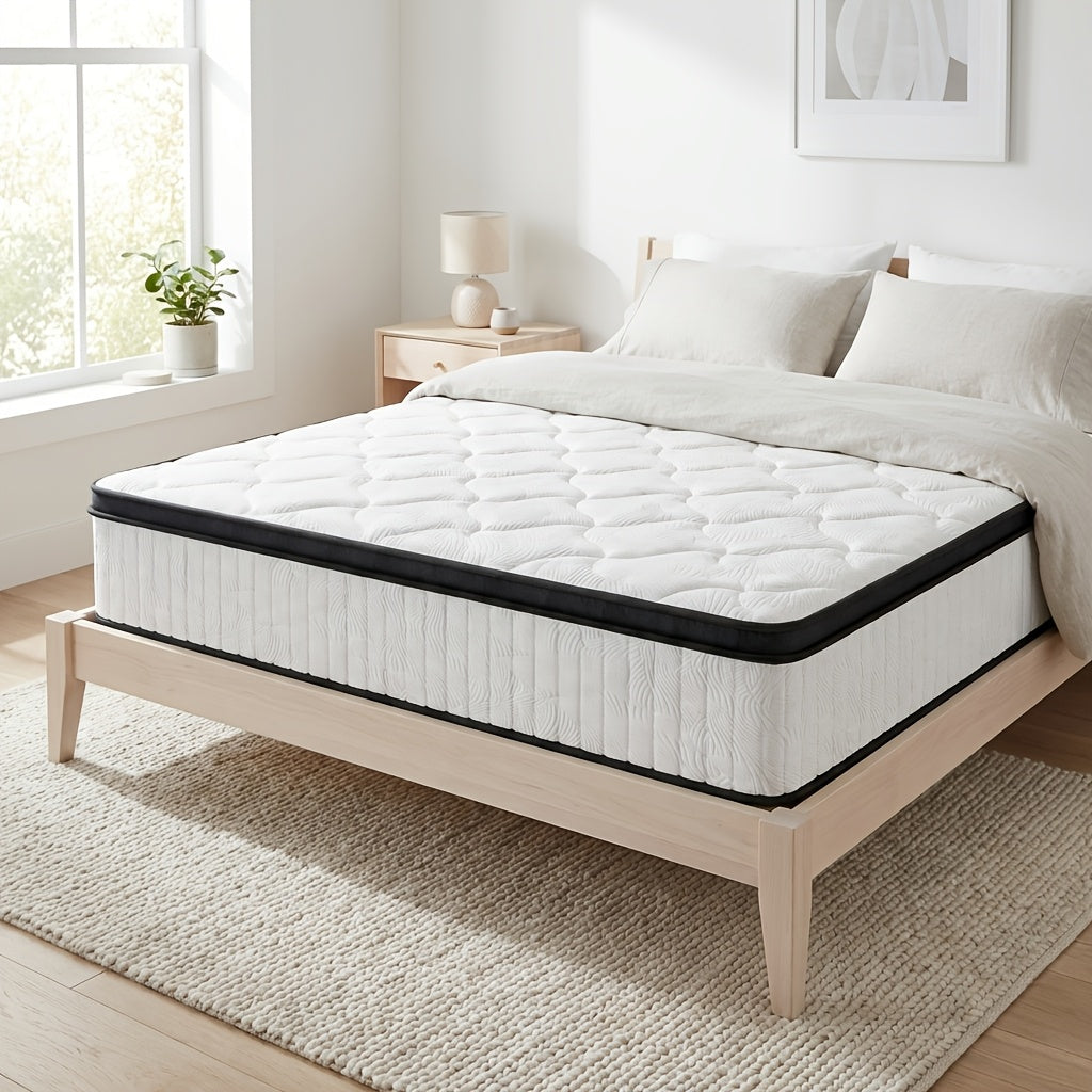 14 Inch Medium Hard Inner Spring Mattress | Breathable Quilting Process, Boxed for Easy Carrying | Cloud Like Comfort | Advanced Skin Friendly Design, Free Of Harmful Chemicals, Deep Sleep Support, Enhancing Bedroom Comfort-Memory Sponge Filling