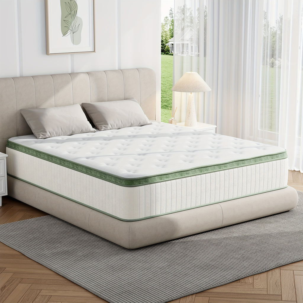 10\u002F12\u002F14 Inch Hybrid Mattress in a Box - Gel Memory Foam & Innerspring Bed with Cooling Technology, Motion Isolation & Edge Support, Medium Firm Euro Top Luxury Layer, Full\u002FQueen\u002FKing Size, Adjustable Base Compatible (No Box Spring