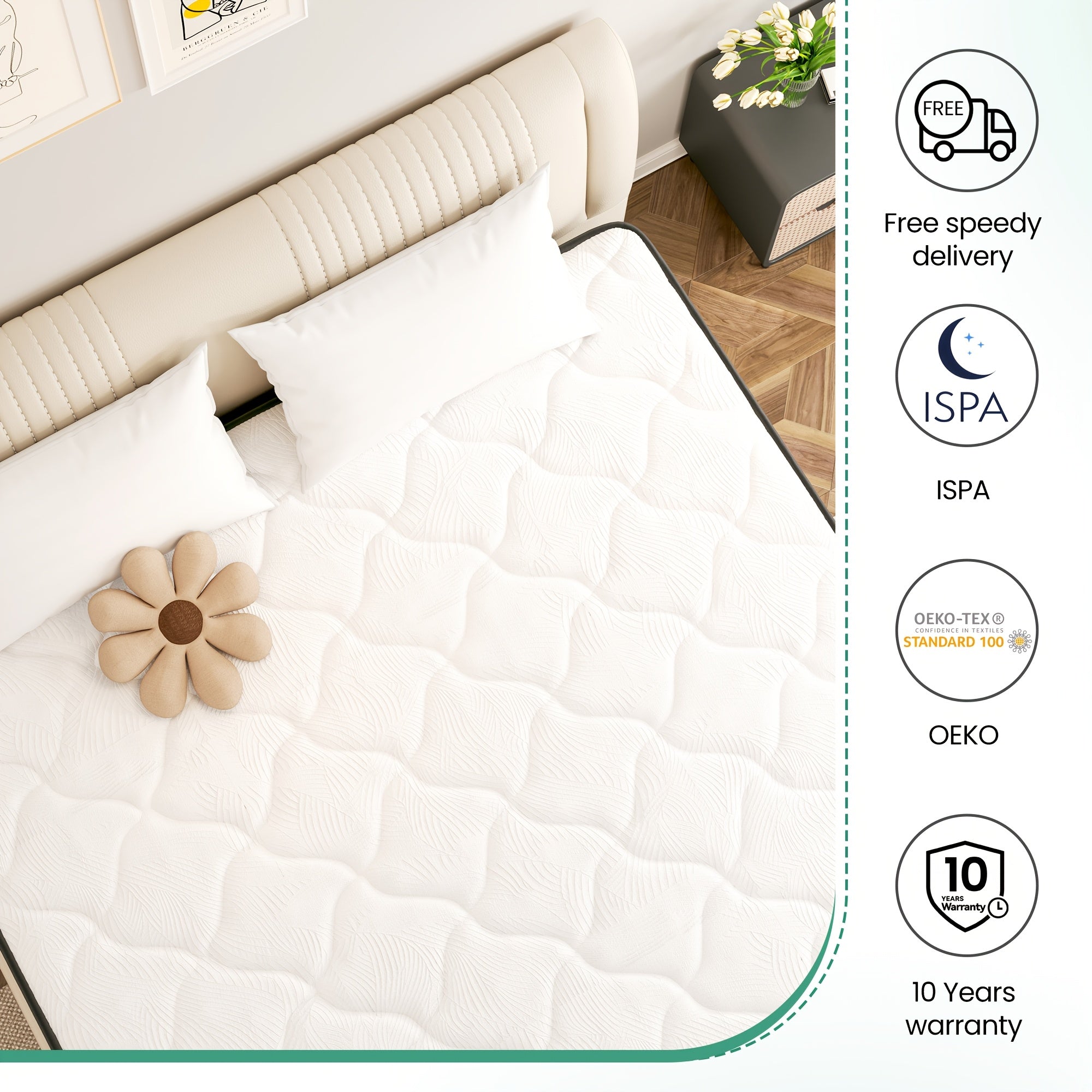 14 Inch Medium Hard Inner Spring Mattress | Breathable Quilting Process, Boxed for Easy Carrying | Cloud Like Comfort | Advanced Skin Friendly Design, Free Of Harmful Chemicals, Deep Sleep Support, Enhancing Bedroom Comfort-Memory Sponge Filling