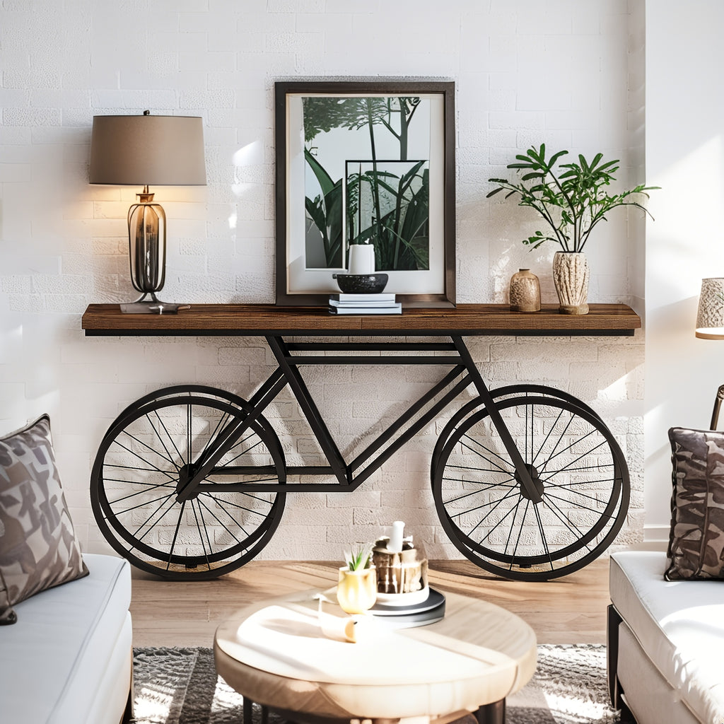 70.86'' Narrow Long Console Table - Modern Contemporary -Shaped Sofa Table with Engineered Wood & Metal Frame, Stain-Resistant Entryway Table Suitable for Hallway, Living Room, Bedroom - Assembly, Space-Saving