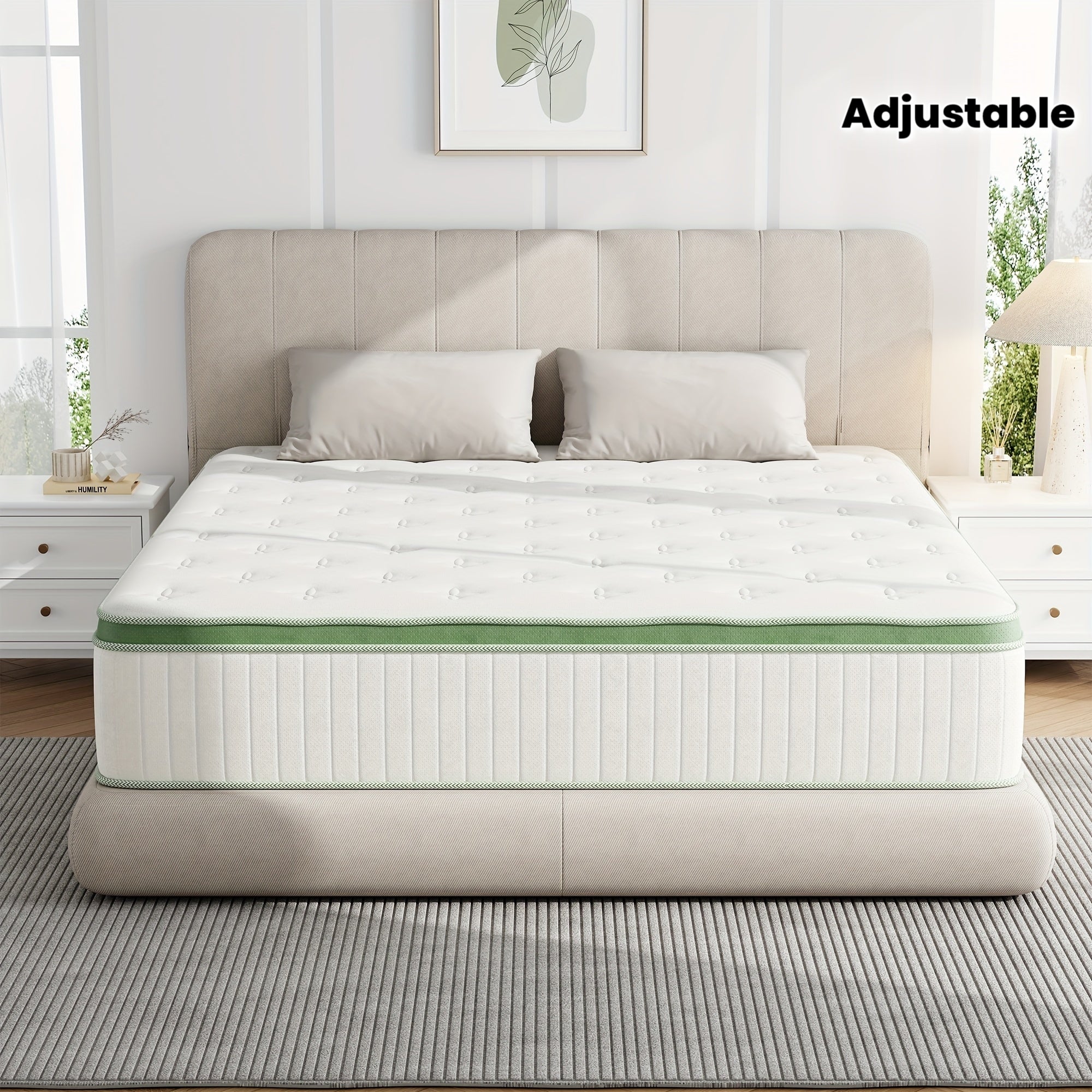 10\u002F12\u002F14 Inch Hybrid Mattress in a Box - Gel Memory Foam & Innerspring Bed with Cooling Technology, Motion Isolation & Edge Support, Medium Firm Euro Top Luxury Layer, Full\u002FQueen\u002FKing Size, Adjustable Base Compatible (No Box Spring