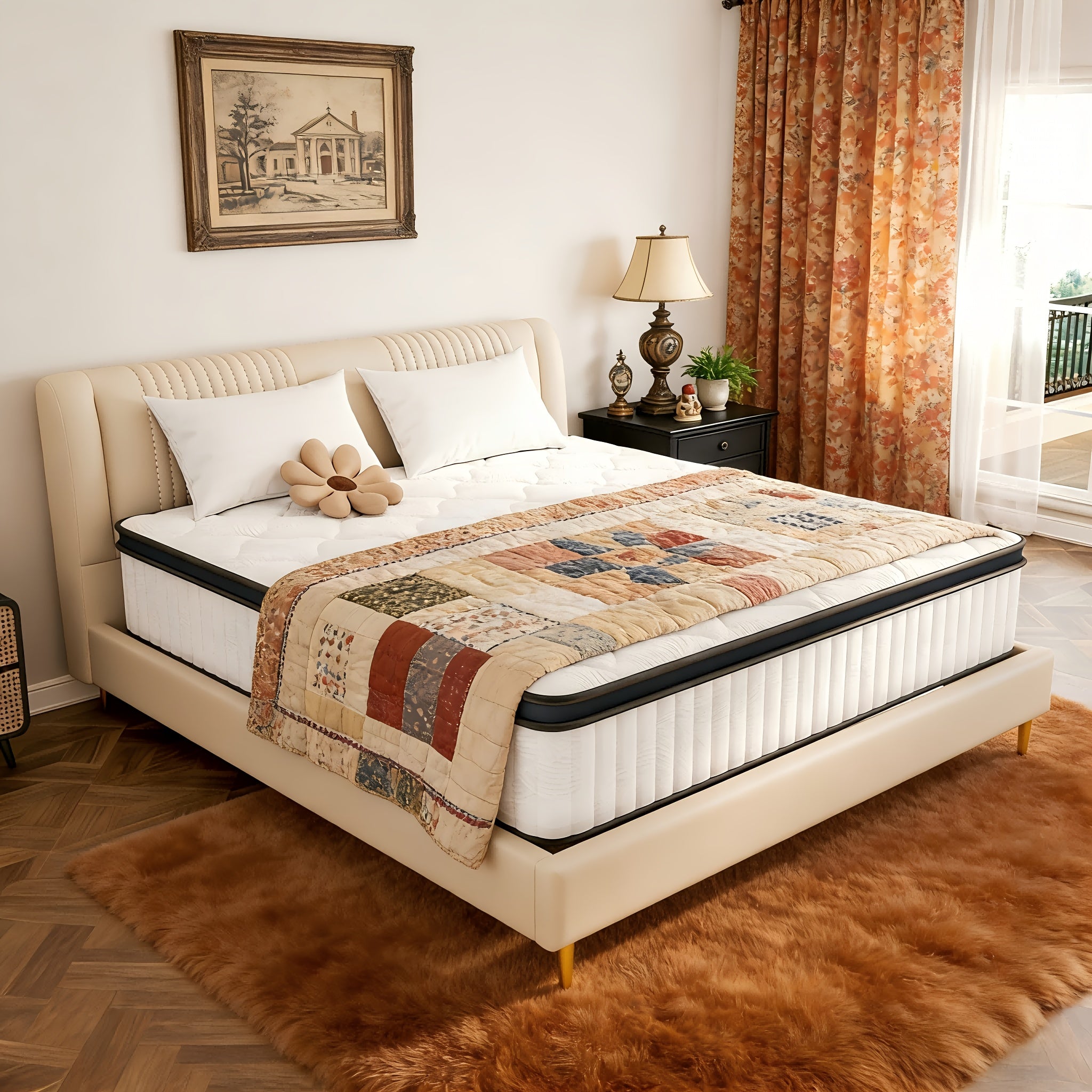 14 Inch Medium Hard Inner Spring Mattress | Breathable Quilting Process, Boxed for Easy Carrying | Cloud Like Comfort | Advanced Skin Friendly Design, Free Of Harmful Chemicals, Deep Sleep Support, Enhancing Bedroom Comfort-Memory Sponge Filling