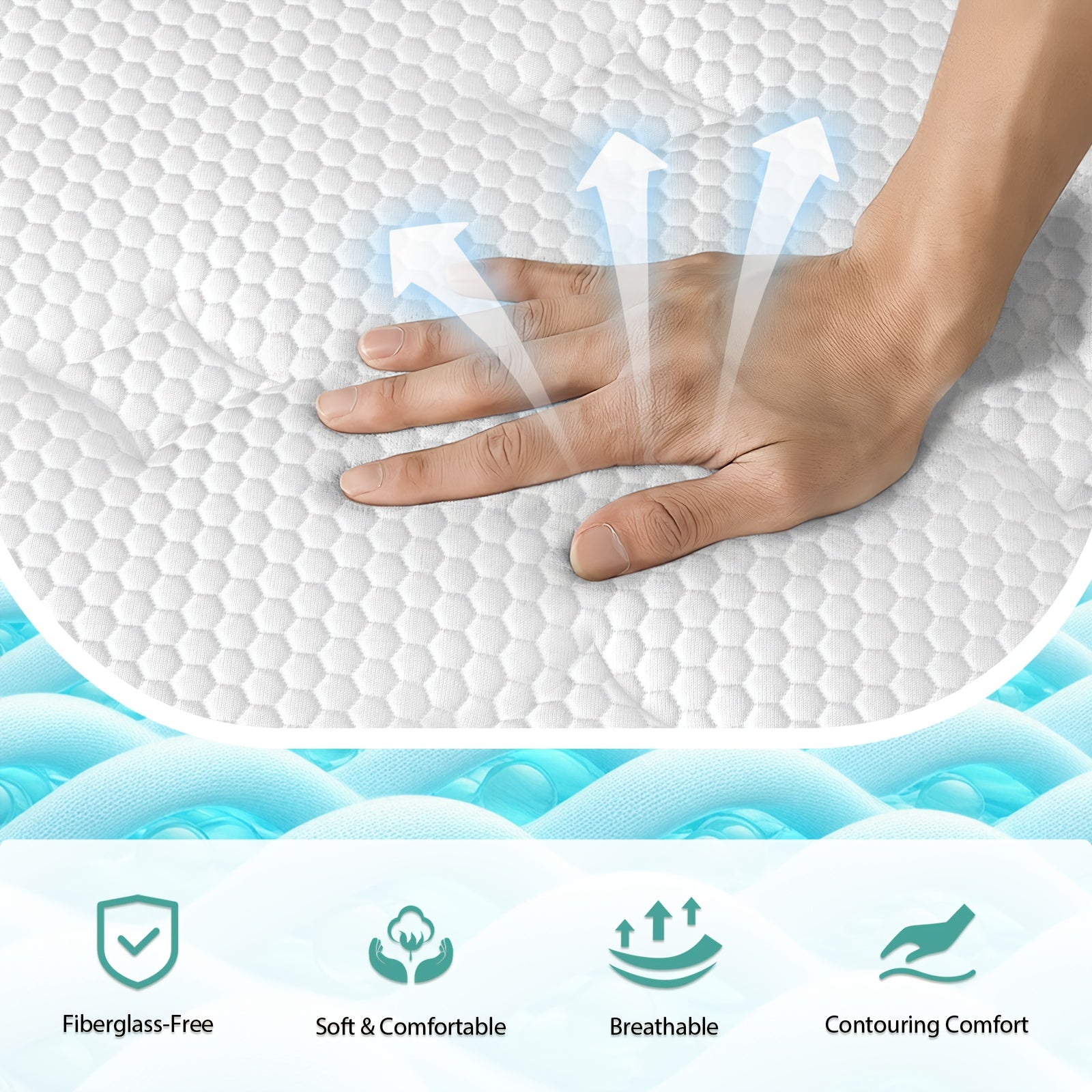 A Medium Hybrid Mattress in a Box Featuring Pocket Coils, Edge Support, And Free from Fiberglass