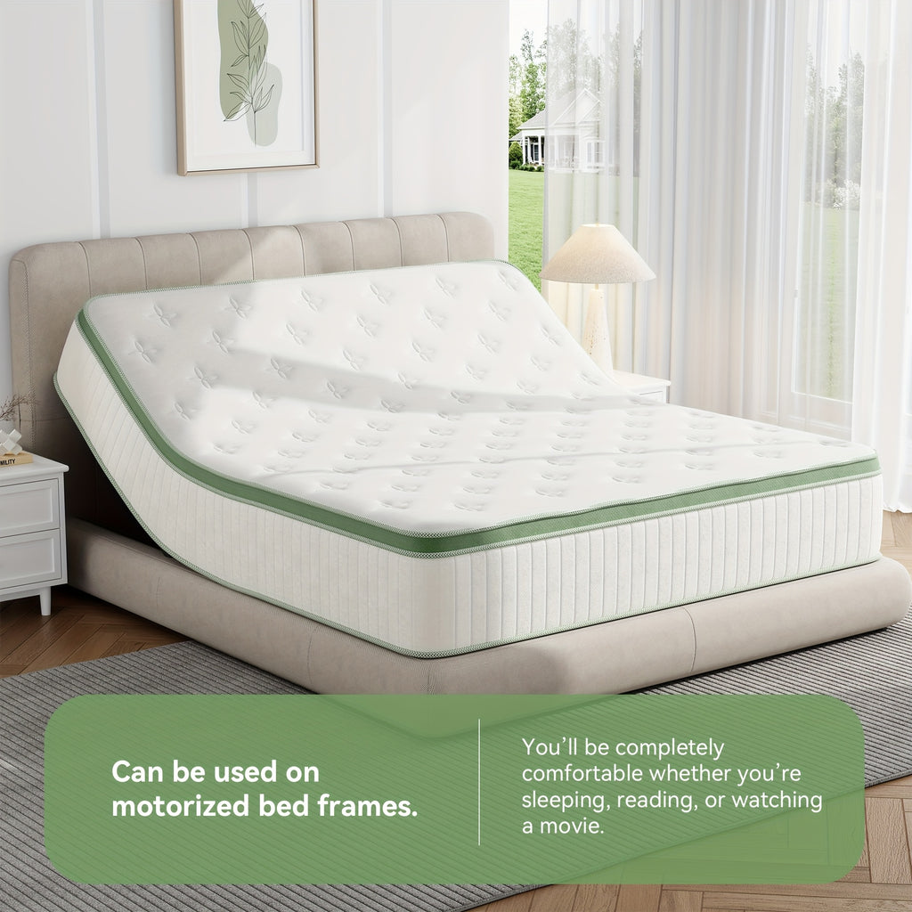 10\u002F12\u002F14 Inch Hybrid Mattress in a Box - Gel Memory Foam & Innerspring Bed with Cooling Technology, Motion Isolation & Edge Support, Medium Firm Euro Top Luxury Layer, Full\u002FQueen\u002FKing Size, Adjustable Base Compatible (No Box Spring