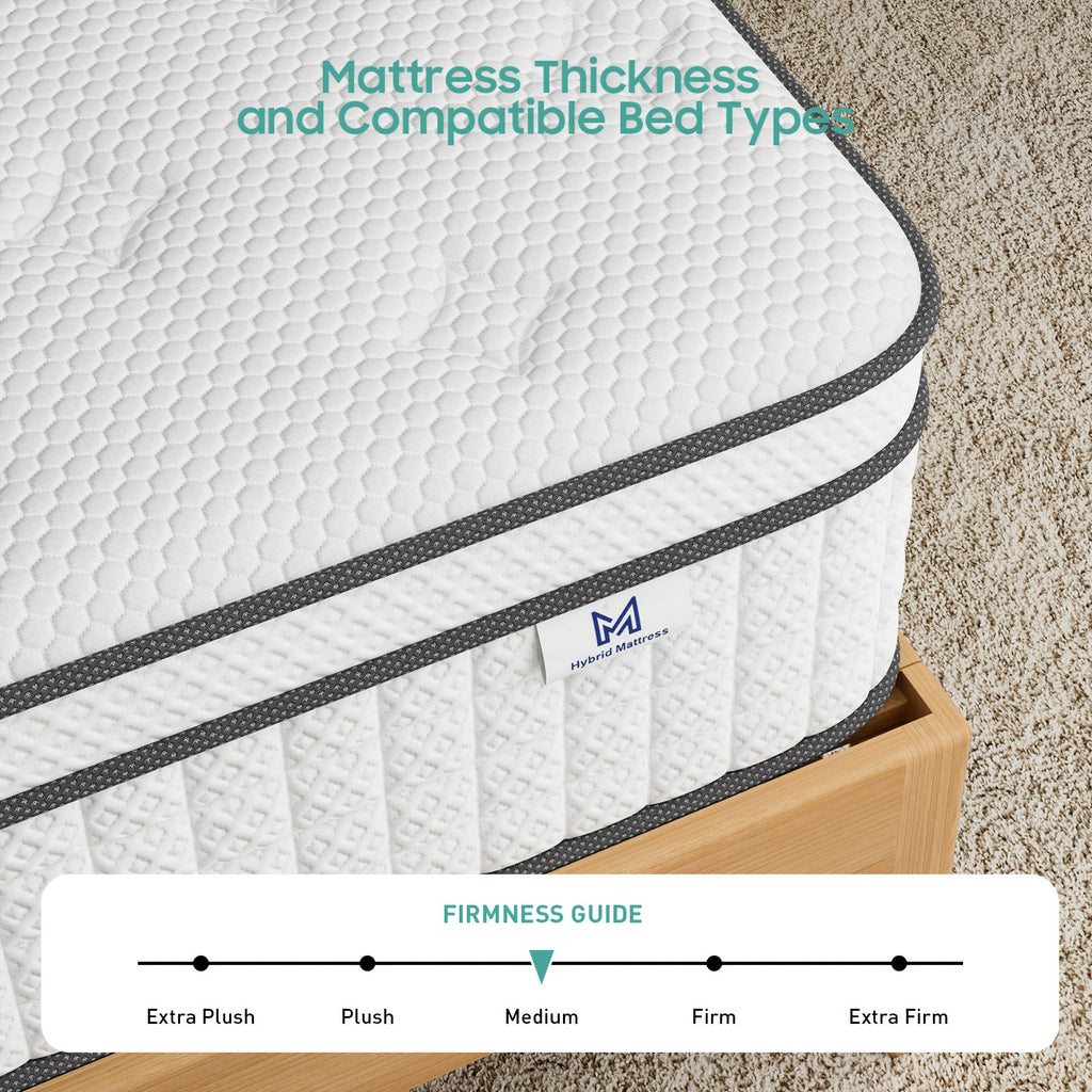 A Medium Hybrid Mattress in a Box Featuring Pocket Coils, Edge Support, And Free from Fiberglass