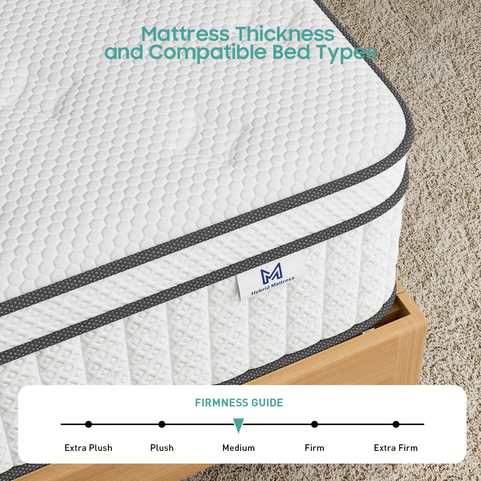 A Medium Hybrid Mattress in a Box Featuring Pocket Coils, Edge Support, And Free from Fiberglass