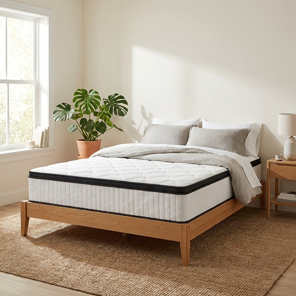 14 Inch Medium Hard Inner Spring Mattress | Breathable Quilting Process, Boxed for Easy Carrying | Cloud Like Comfort | Advanced Skin Friendly Design, Free Of Harmful Chemicals, Deep Sleep Support, Enhancing Bedroom Comfort-Memory Sponge Filling