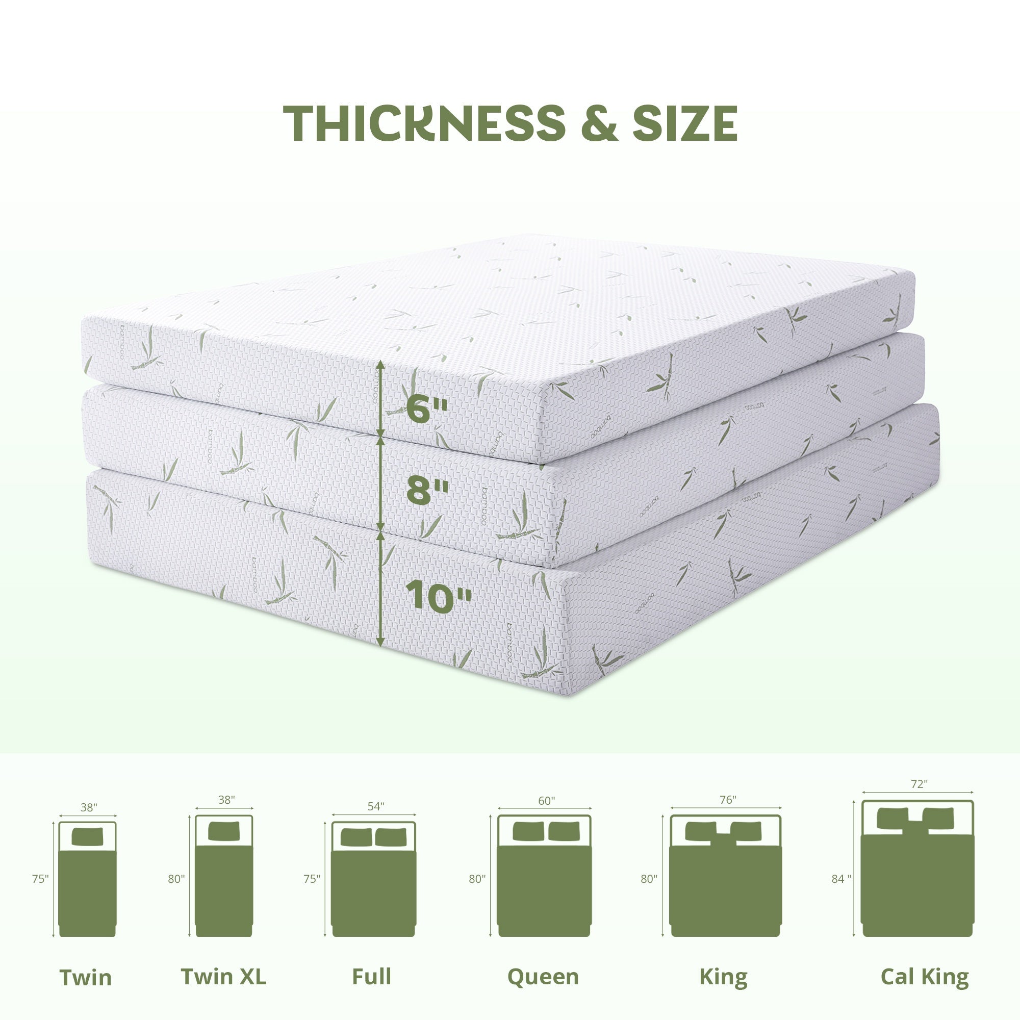 Dyonery Offers Breathable Bed Mattresses in 6, 8, And 10 Inches of Firm Memory Foam, Designed for Medium Firmness to Provide Support, Comfort, And Deep Sleep. These Mattresses Are Fiberglass-Free And Come with a Cooling Cover