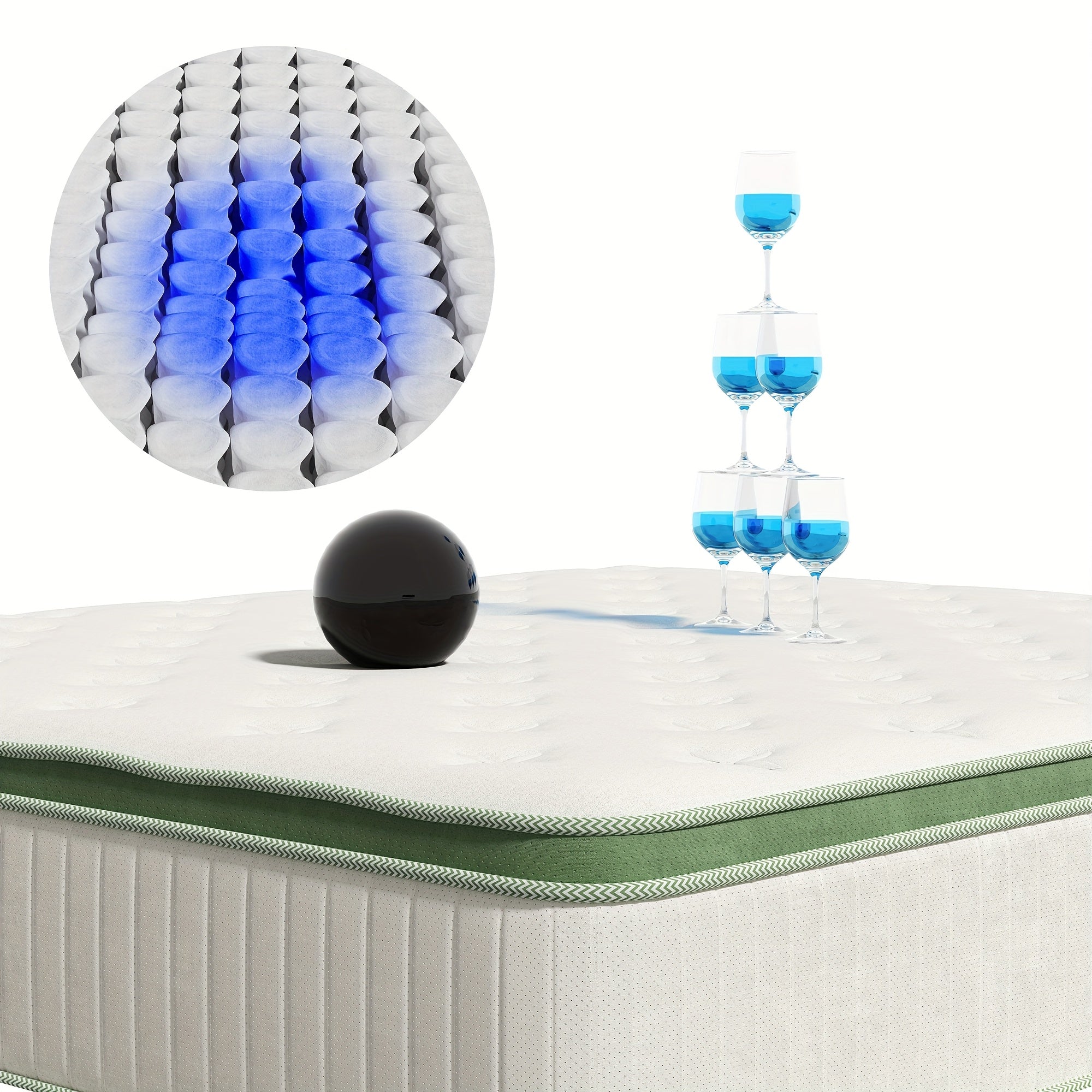 10\u002F12\u002F14 Inch Hybrid Mattress in a Box - Gel Memory Foam & Innerspring Bed with Cooling Technology, Motion Isolation & Edge Support, Medium Firm Euro Top Luxury Layer, Full\u002FQueen\u002FKing Size, Adjustable Base Compatible (No Box Spring