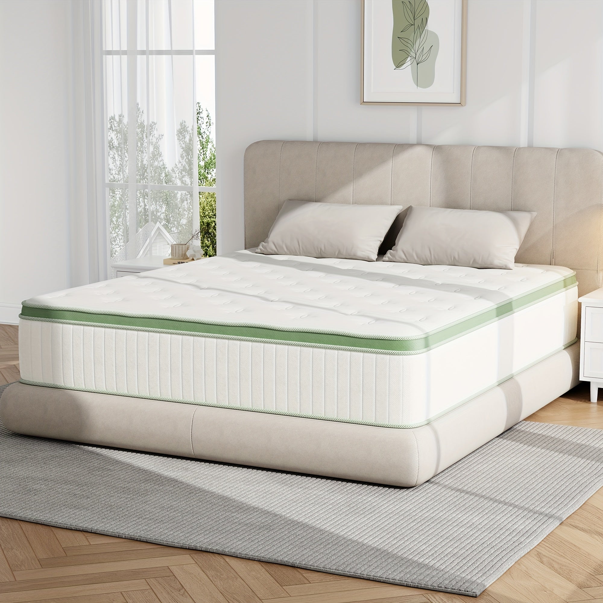 10\u002F12\u002F14 Inch Hybrid Mattress in a Box - Gel Memory Foam & Innerspring Bed with Cooling Technology, Motion Isolation & Edge Support, Medium Firm Euro Top Luxury Layer, Full\u002FQueen\u002FKing Size, Adjustable Base Compatible (No Box Spring