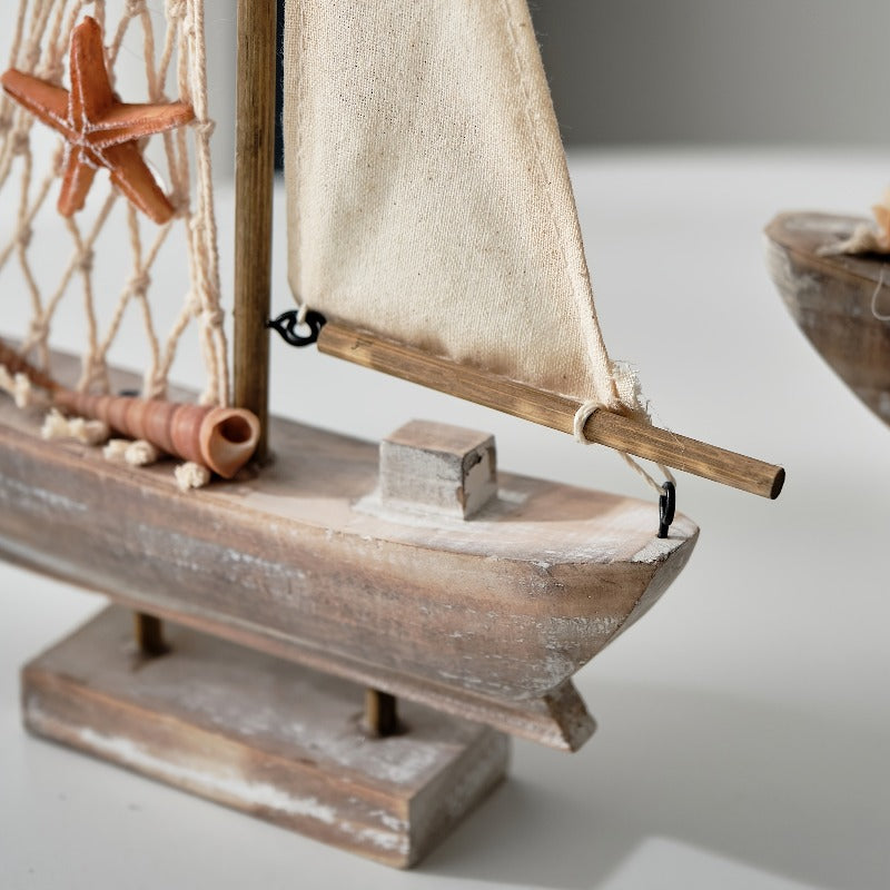 1 Wooden Sailboat Decoration Classical Nautical Style 1 Artist Wooden Vintage American Sailboat And Mediterranean Fishing Boat Home Decoration, Home Decor And Accessories, Home Decor, Beach Theme Decor, Sailboat, Room Decor