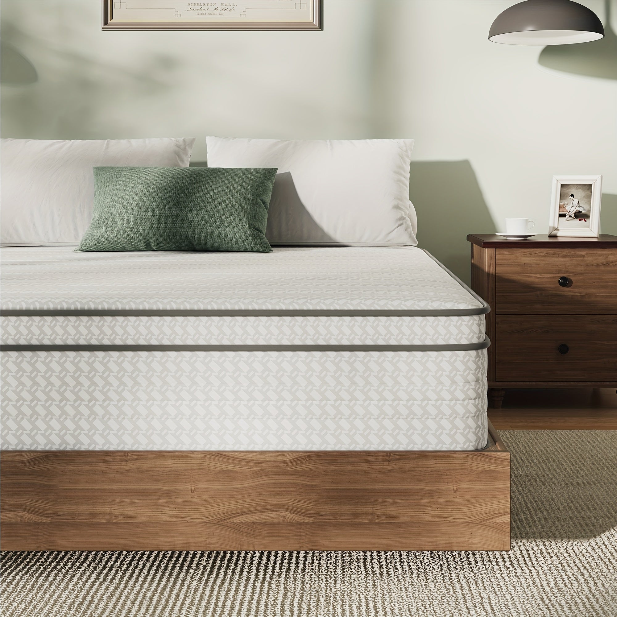 Novilla 8 10 12 14 Inch Pocket Spring Hybrid Foam Mattress, SmartS Coil, Pillow Top Design And Motion Isolation