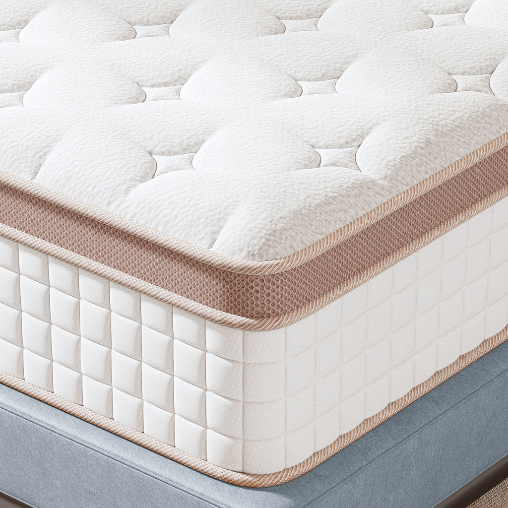 12 Inch & 14 Inch Queen King Hybrid Memory Foam Mattress - Comfortable Hybrid Mattress Delivered in A Box with Individual Pocket Springs for Motion Isolation, Ideal for Peaceful Sleep, Perfect for The Bedroom