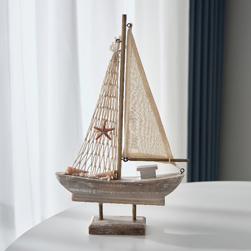 1 Wooden Sailboat Decoration Classical Nautical Style 1 Artist Wooden Vintage American Sailboat And Mediterranean Fishing Boat Home Decoration, Home Decor And Accessories, Home Decor, Beach Theme Decor, Sailboat, Room Decor