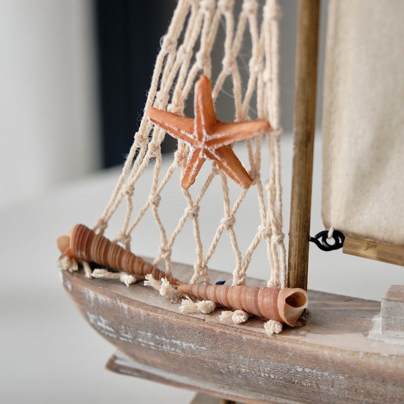 1 Wooden Sailboat Decoration Classical Nautical Style 1 Artist Wooden Vintage American Sailboat And Mediterranean Fishing Boat Home Decoration, Home Decor And Accessories, Home Decor, Beach Theme Decor, Sailboat, Room Decor