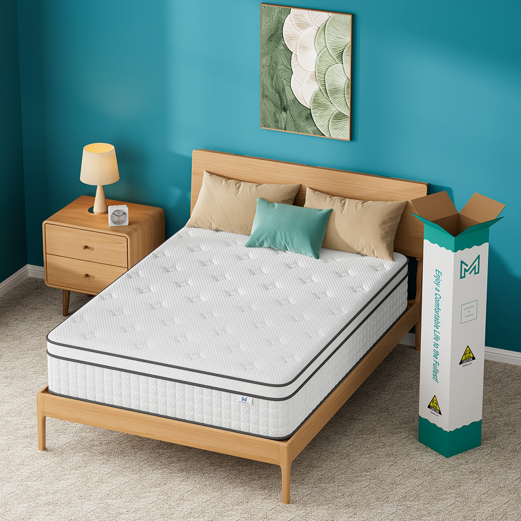 A Medium Hybrid Mattress in a Box Featuring Pocket Coils, Edge Support, And Free from Fiberglass
