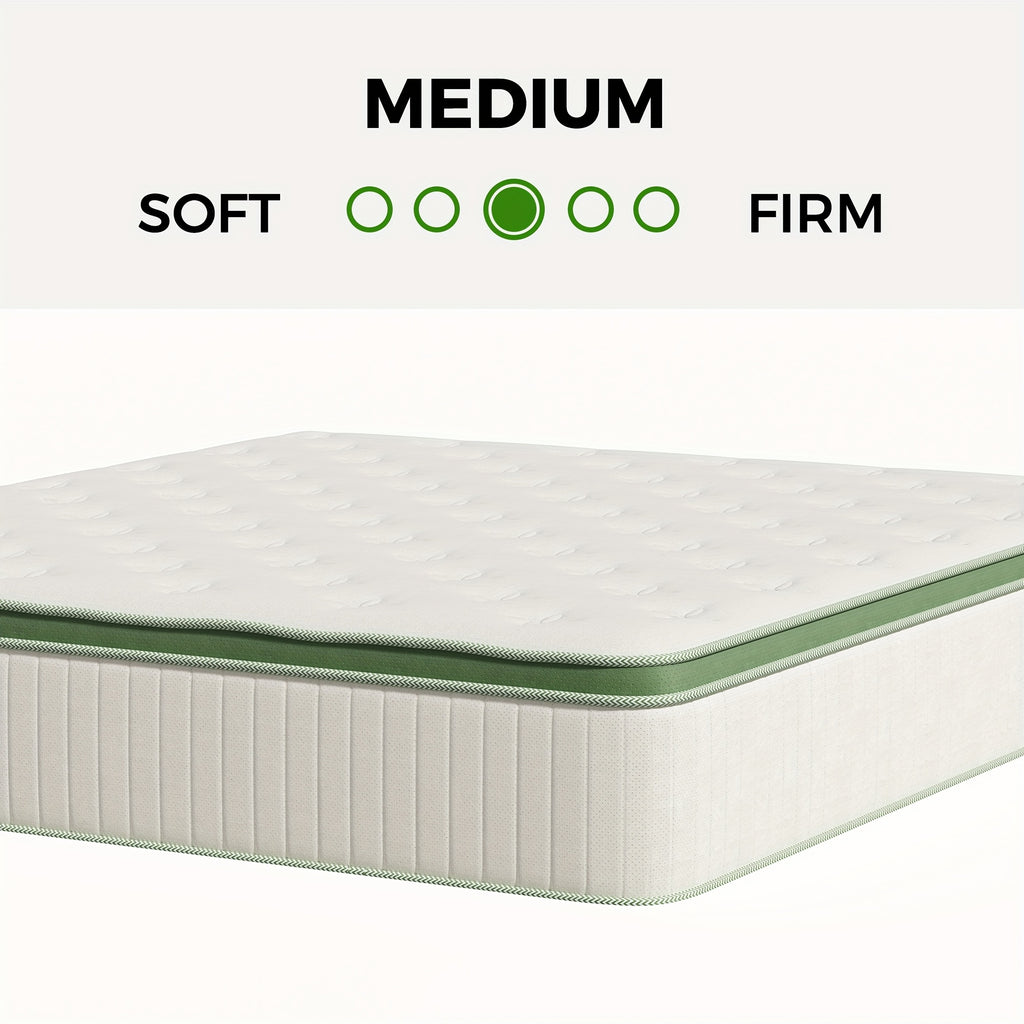 10\u002F12\u002F14 Inch Hybrid Mattress in a Box - Gel Memory Foam & Innerspring Bed with Cooling Technology, Motion Isolation & Edge Support, Medium Firm Euro Top Luxury Layer, Full\u002FQueen\u002FKing Size, Adjustable Base Compatible (No Box Spring